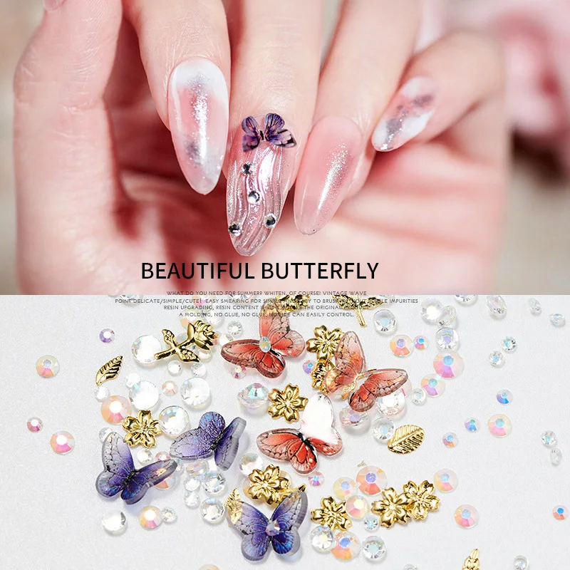 

Nail Art 3D Metal Glitter Butterfly Decoration Three-dimensional Butterfly Golden Alloy Jewelry Nail Accessories Nail Art Decor
