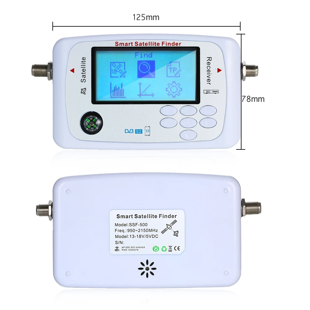 Цифровой спутниковый искатель спутниковый измеритель сигнала мини сканер спутникового сигнала с ЖК-дисплеем Satfinder APP control