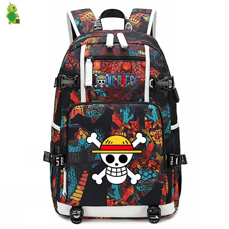 Anime One Piece Backpack Laptop Backpack School Bags For Teenage Girl Boy Luffy Zoro Large Travel Shoulder Bags Casual Rucksack Backpacks Aliexpress