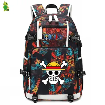 

Anime One Piece Backpack Laptop Backpack School Bags for Teenage Girl Boy Luffy Zoro Large Travel Shoulder Bags Casual Rucksack