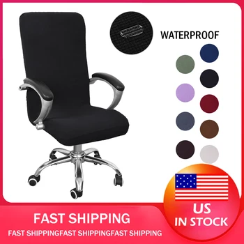 

Stretch Office Computer Chair Cover Rotating Desk Seat Polyester Spandex Waterproof Elastic Chair Slipcover Washable Removeable