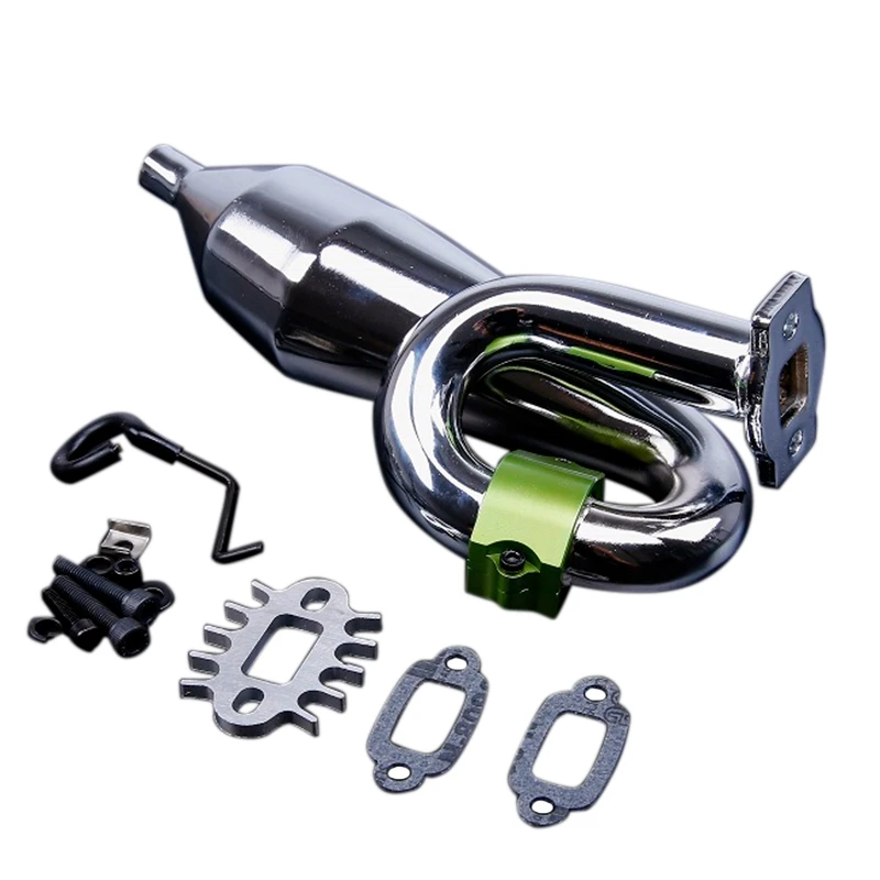 Chrome Resonant Tube Tuned Pipe Exhaust Pipe General for 1/5 HPI Baja