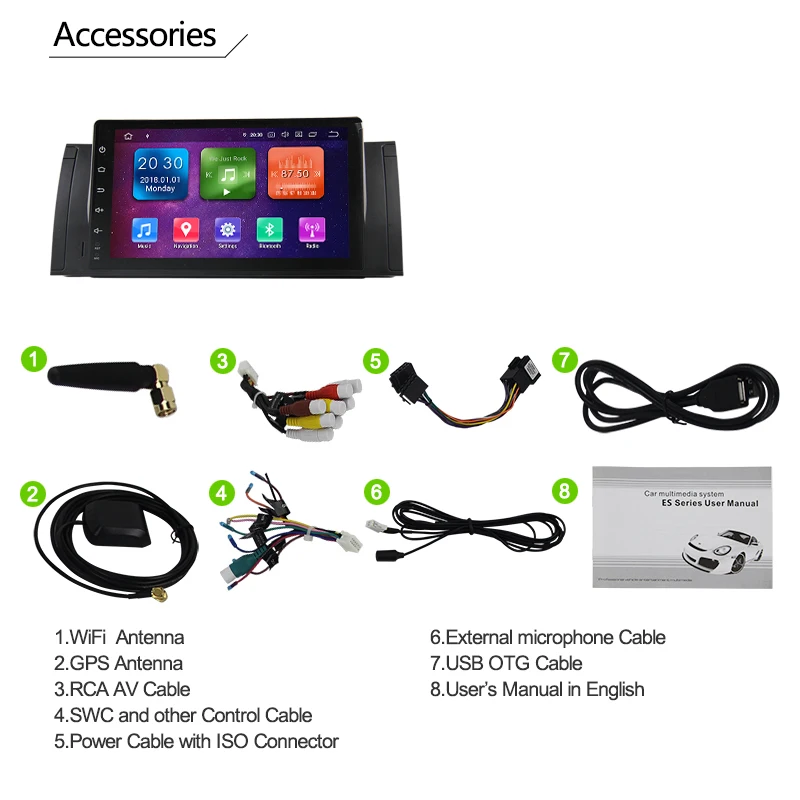 Sale Android 9.0 Octa Core 4G RAM 32G ROM GPS Navi 9 " Inch Car DVD Multimedia for BMW E53 X5 2000-07/E39 5er 96-03 with Radio/BT/RDS 24