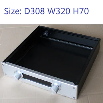 

Size: D308 W320 H70mm DAC Amplifier Case Aluminum Chassis Power Supply DIY Case WA50