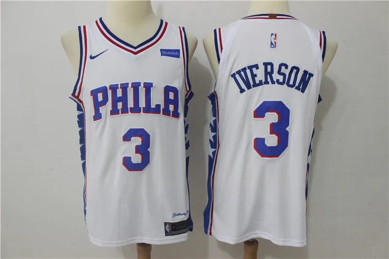 Синий Филадельфия Бен Симмонс Joel Embiid Allen Iverson Markelle Fultz Julius Erving майки для мужчин - Цвет: Синий