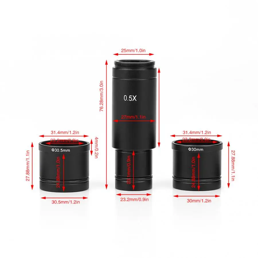 Объектив ПЗС-камеры Адаптер 0.5X C-mount 30/30. 5 мм адаптер для микроскоп, ПЗС окуляр камеры объектива