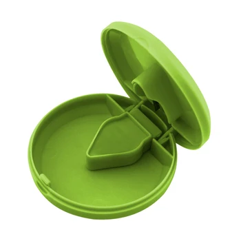 

Portable Practical Holder Round Small Container ABS Crusher Storage Box Travel Pill Cutter Medicine Tablet Multifunctional