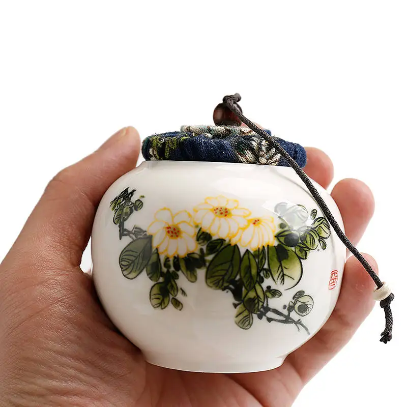 Pu 'er банка для чая кунг-фу чайный сервиз аксессуары для пасты жидкости Банка керамическая банка для чая цветок банка для хранения банок Китай традиционный бак
