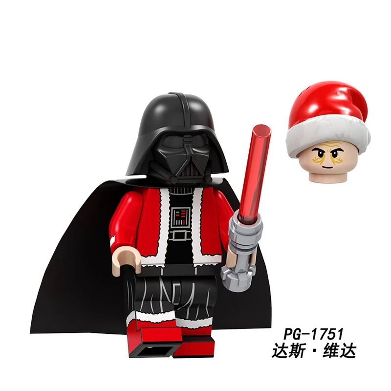 Золотой Рождественские Подарки Звездные войны фигурки Набор Luke Leia Дарт Вейдер йода луч строительные блоки детские игрушки Санта-Клаус Новогодний подарок - Цвет: Золотой