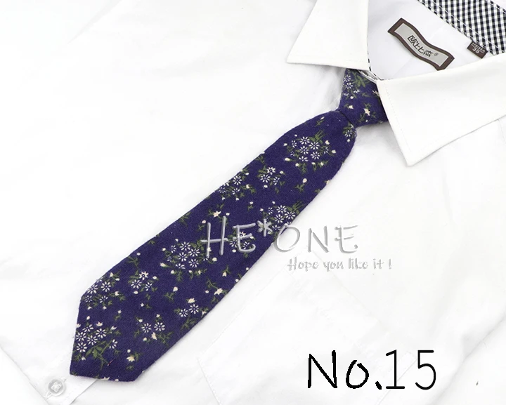 Fashion 30cm Cotton Floral Striped Vintage Kids College Casual Necktie Girl Cute School Daily Uniform Bow Tie Shirt Accessories