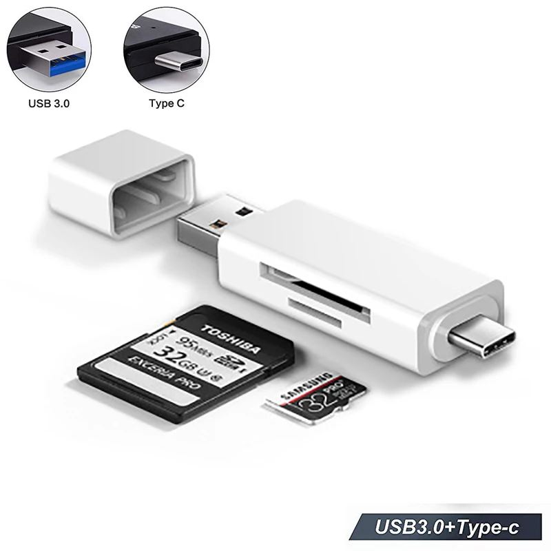 3 Многофункциональное устройство чтения карт памяти типа C и micro USB и USB 3 в 1 OTG Устройство чтения карт памяти Высокоскоростное USB 2.0 TF / SD для ПК Портативный компьютер - Цвет: 3