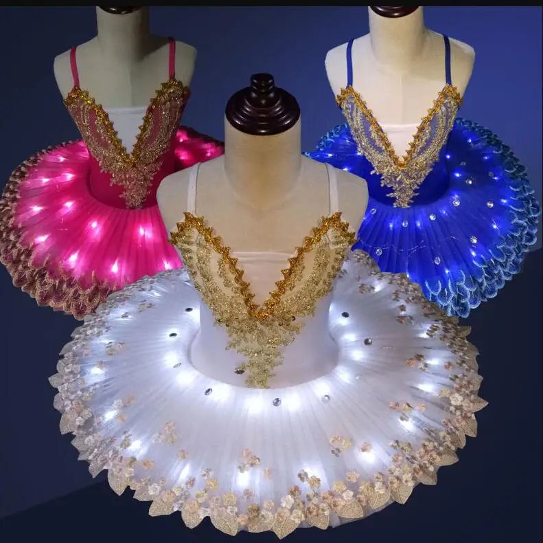 

New Professional Led Light Swan Lake Ballet Tutu Costume Girls Ballerina Dress Kids Ballet Dress Dancewear Stage Party Costumes