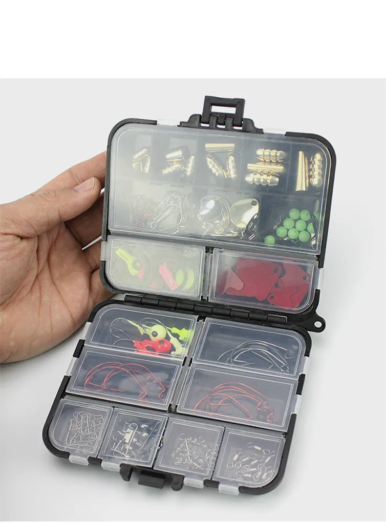 Tackle Boxed Hooks Accessories Fishing Lures 128 Pieces Set Luya Accessories Fishing Copper Pendant Luya Lead Hook Set