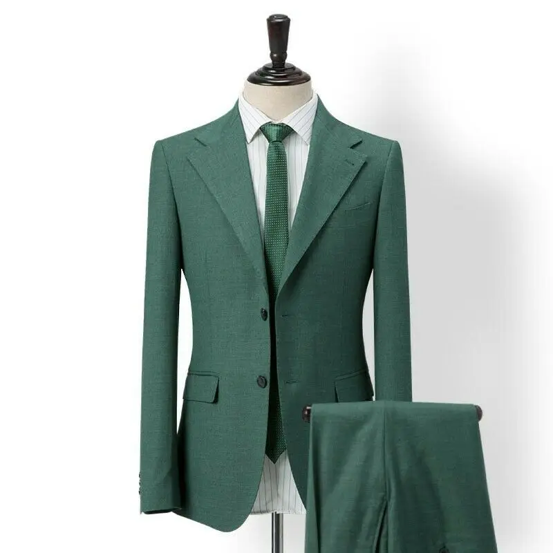 TPSAADE Классический Терно Slim Fit 3 шт. зеленый мужские костюмы пиджак свадебный смокинг бизнес смокинг жених(пиджак+ жилет+ брюки