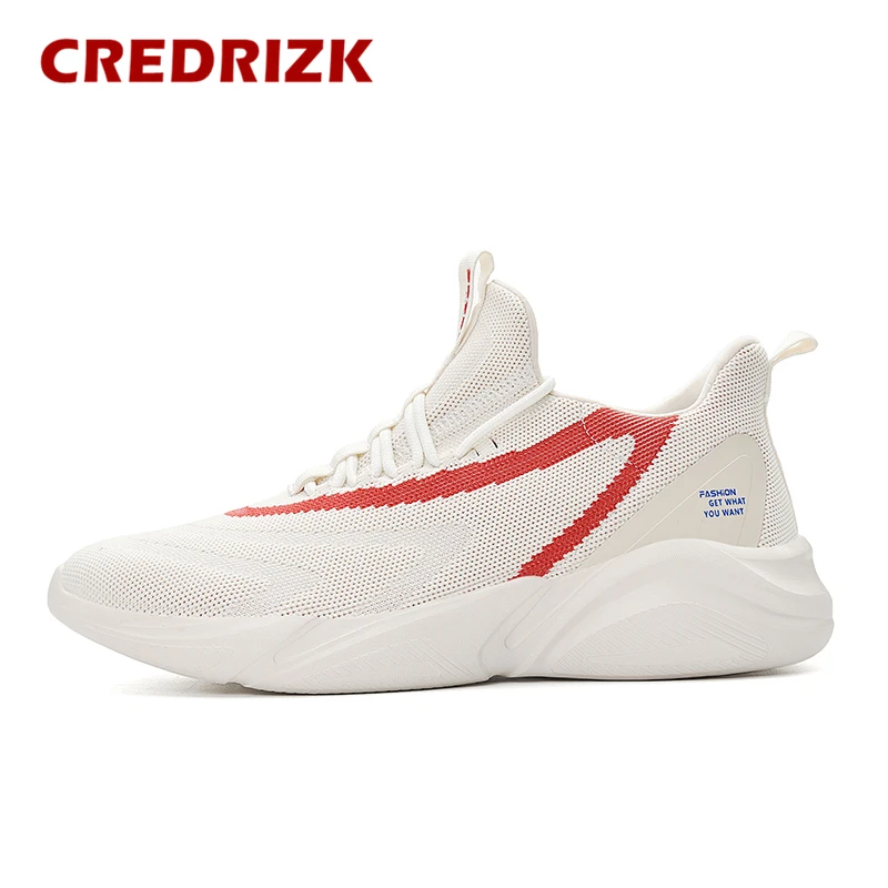 Бежевый CREDRIZK/мужская спортивная обувь для бега; дышащие мужские кроссовки; спортивные кроссовки; большие размеры; Zapatillas Deportivas Basket Homme; 39-48 - Цвет: Бежевый