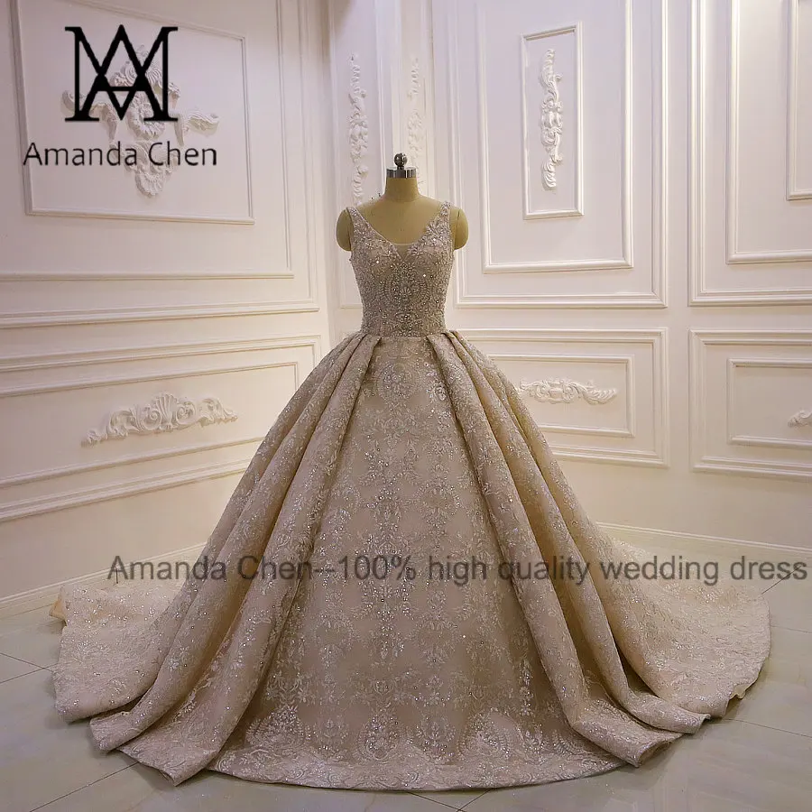 Свадебное платье abiti da sposa с коротким рукавом и кружевными кристаллами
