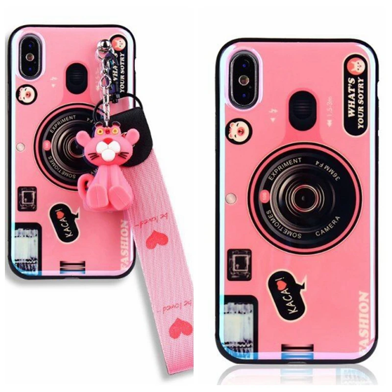 

Phone Case for Huawei Y6 Y7 Y6pro Y9 Y7pro 2019 2018 Y5 Y6 Y7 2017 Y7prime Psmart Blu-ray Plated Camera with Lanyard Phone Case