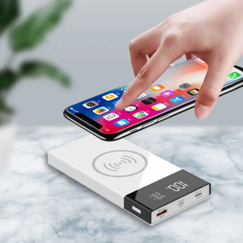 6x18650 аккумулятор DIY Qi Беспроводное зарядное устройство QC3.0 usb type C PD Внешний Аккумулятор Чехол X6HA