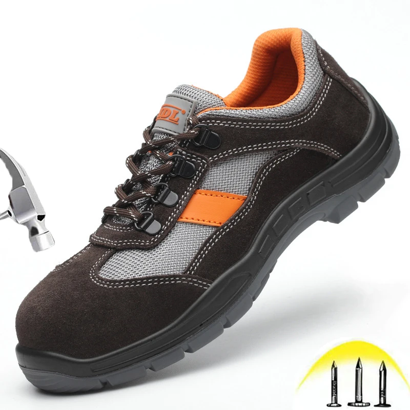 

Unisex Steel Toe Caps Safety Shoes Men Anti-smashing Puncture Proof Boots Lightweight Breathable Work Shoes Plus size 35-46
