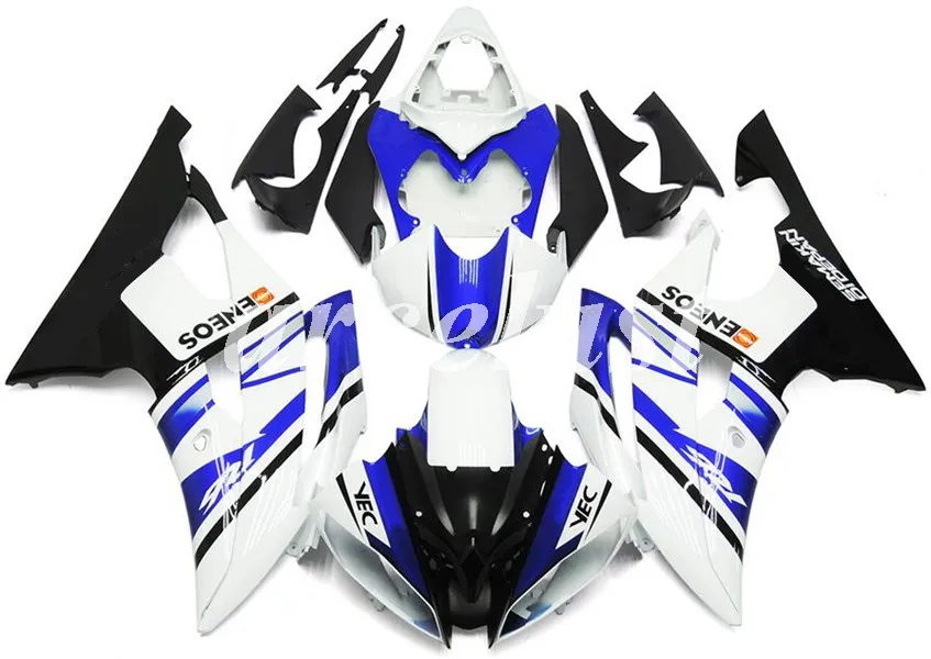 ABS мотоцикл полный обтекатель комплект подходит для YAMAHA YZF-R6 2008- 08 09 10 11 12 13 14 15 16 комплект кузова белый синий
