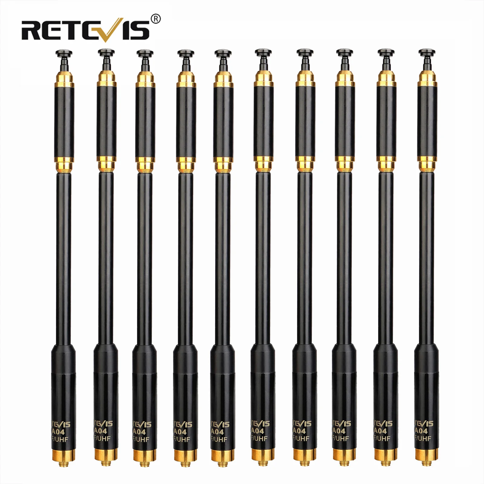 10pcs HA04 Walkie Talkie Antenna SMA-F UHF VHF Dual Band 144/430MHz Handheld Radios for Kenwood Baofeng UV-5R 888S Retevis H777