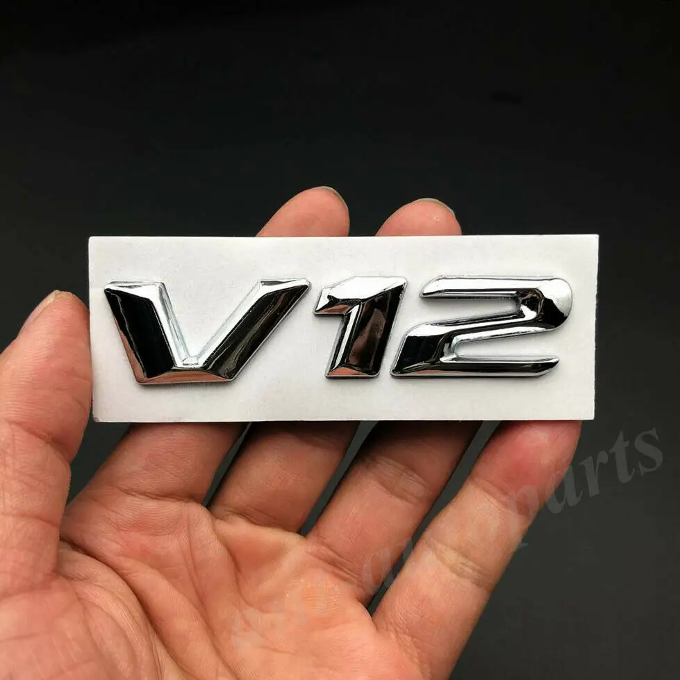 Metal Chrome V12 Car Side Emblem Badge Decal Sticker V8 Biturbo 4matic