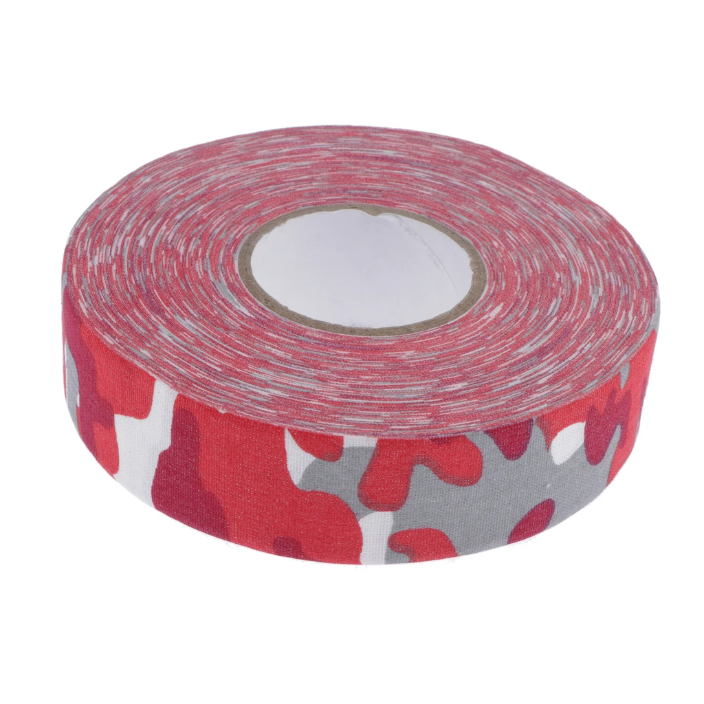 Red Camo Хоккейная клейкая лента для клюшки/вала/летучей мыши, 25 мм x 25 м, теннисная ракетка, клейкая лента, обмотка, выберите цвета - Цвет: Red Camo