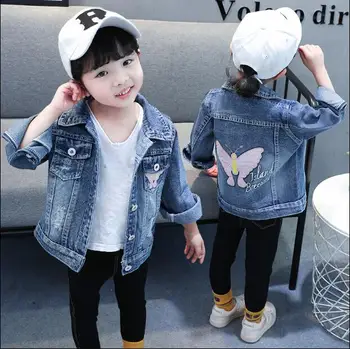 

Girls denim jacket 2019 spring and autumn new soft and fashionable female baby foreign Korean jacket embroidered jacket tide