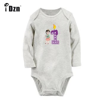 

I'm 1 Year Old Cute Little Mulan 1st Birthday Candle Newborn Baby Bodysuit Toddler Long Sleeve Onesies Jumpsuit Clothes Present