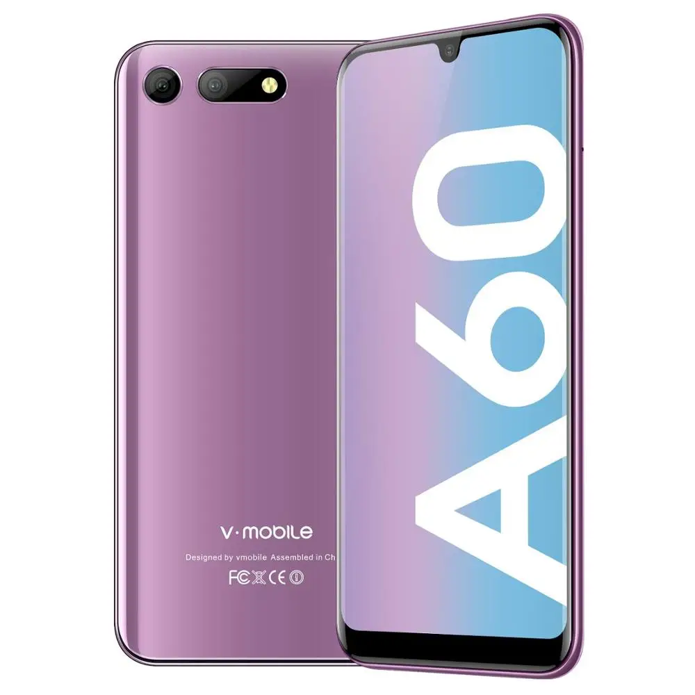 TEENO Vmobile A60 мобильный телефон Android 8,1 5,7 'HD+ Водонепроницаемая 2.5D экран 8MP двойная камера 3800 мАч 3 Гб ram 4G Celular смартфон