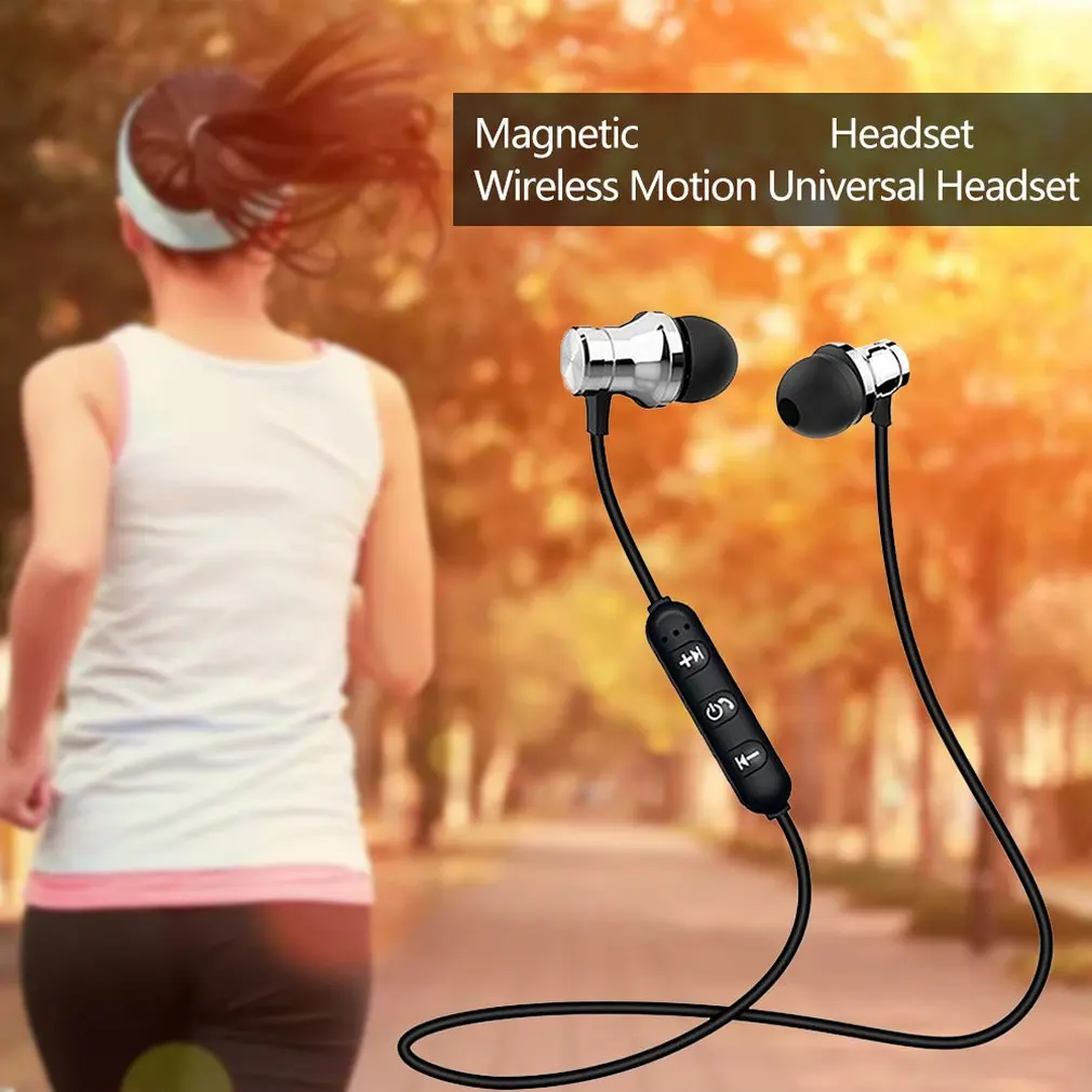 4 2 Bluetooth наушники Спортивные с шейным ободом Магнитные беспроводные