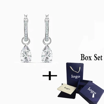 

SWA 2020 New Charm Pear-shaped Mini Ring Pierced Earrings, Simple And Exquisite Design Is The Best Holiday Gift For His Wife