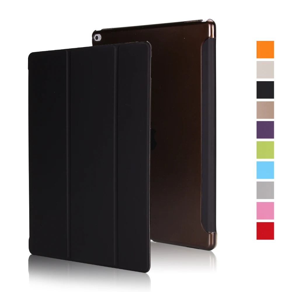 Чехол для ipad pro 12,9 чехол, GOLP pu кожаный смарт-чехол Мягкий ТПУ задний флип-чехол для ipad pro 12,9 дюйма - Цвет: Black