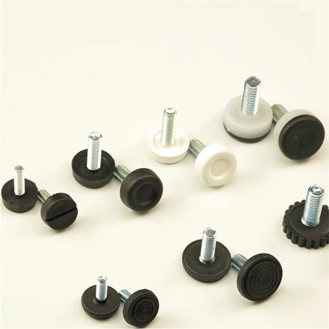 

4pcs/lot Thread Black White Plastic Furniture Legs Plugs Blanking End Caps Insert Plugs with Adjust Thread Feet Square Pipes M8