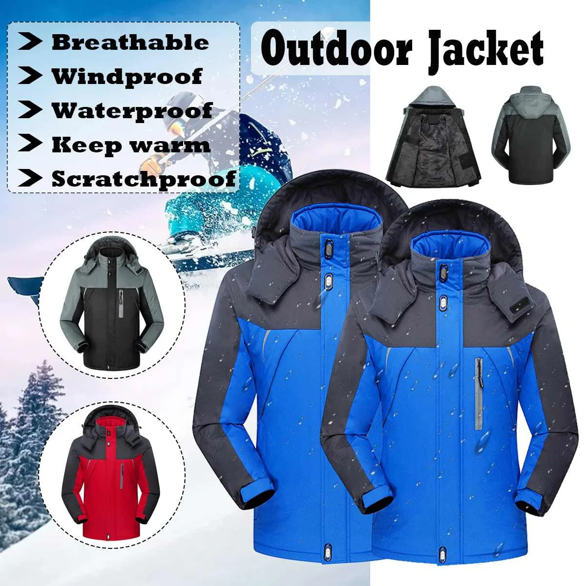 

Ski Jacket Men Women Skiing and Snowboarding Jacket Winter Warm Waterproof Windproof Snowboard Fleece Jacket Winter Snow Suits