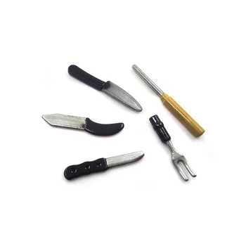 

5Pcs/set 1:12 Dollhouse accessories miniature kitchen knife model toys