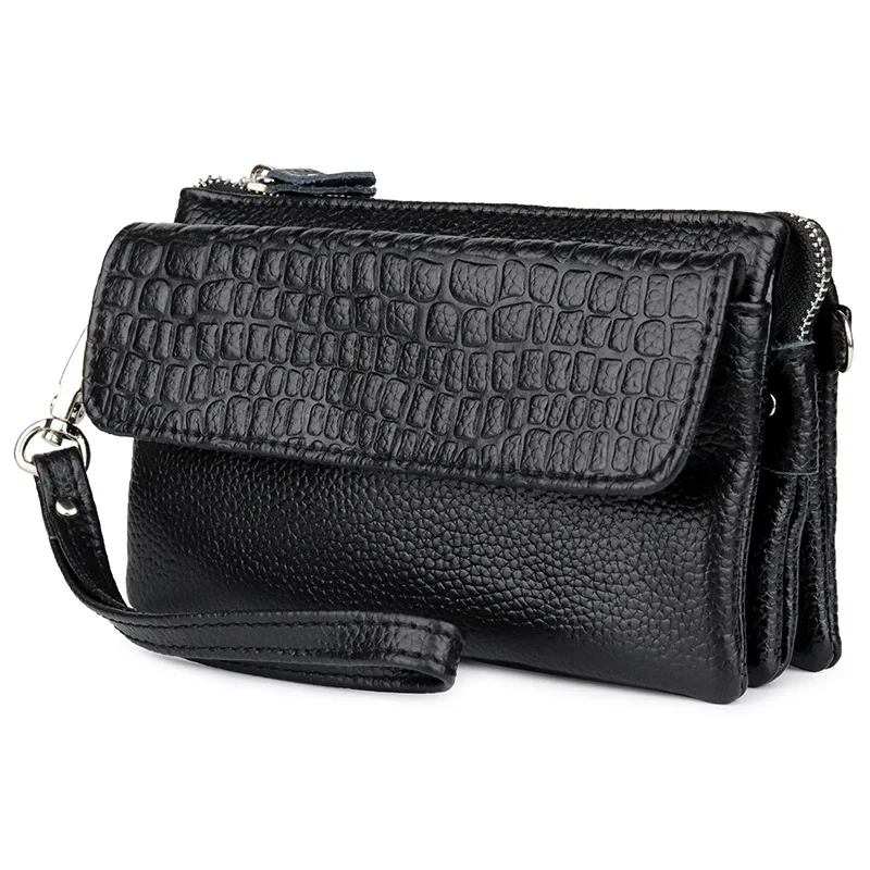 

Women's leather handbag multi function slant span small bag