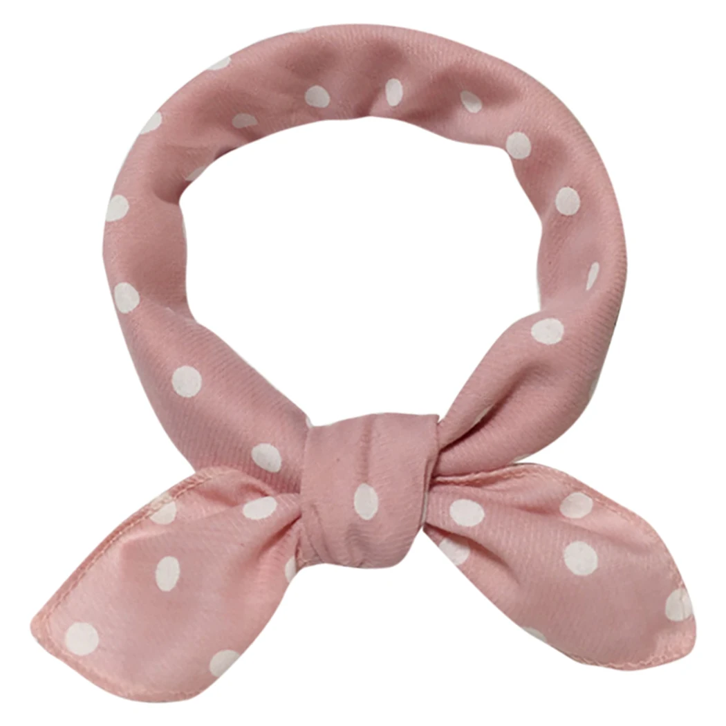 Pink Dot Клетчатый Стиль в горошек, зимние банданы для домашних животных, хлопковые моющиеся банданы для собак, шарф с бантом, воротник для домашних животных, квадратный нагрудник для щенков, котят - Цвет: Pink Dot