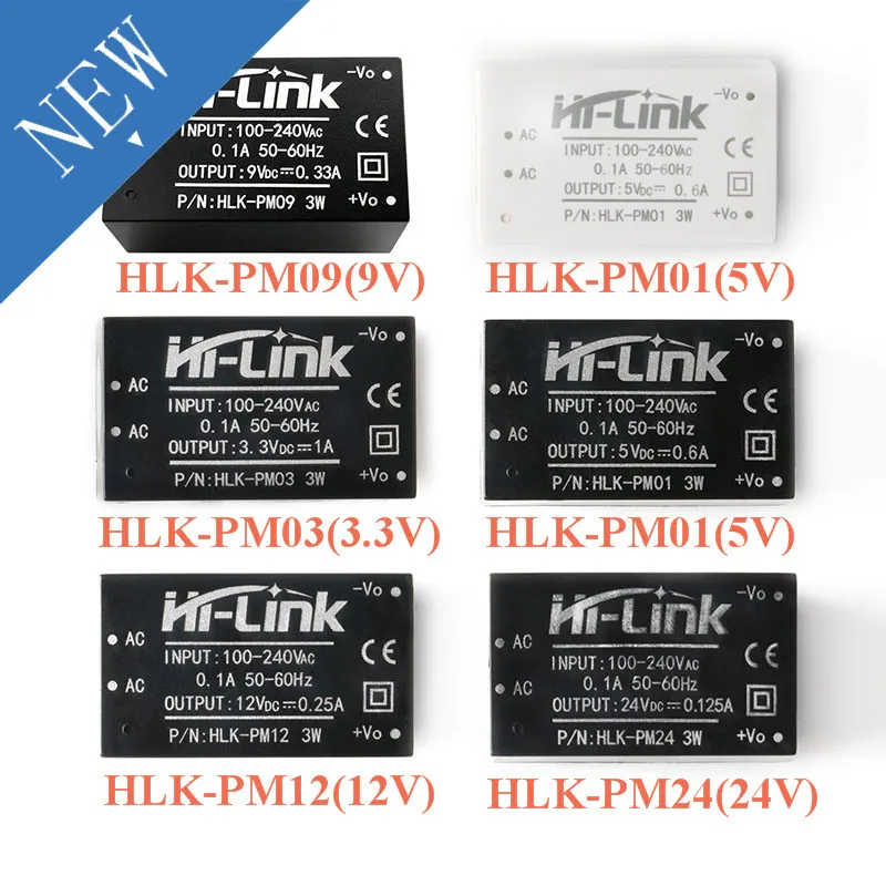 HLK-PM01 HLK-PM03 HLK-PM09 HLK-PM12 HLK-PM24 AC-DC 220 В до 3 В/5 В/9 В/12 В/24 переменного тока мини-понижающий