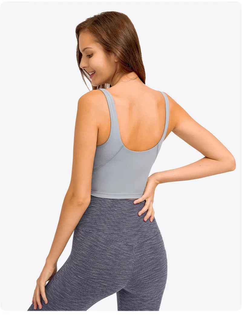 Lulu Fitness Tank Top Women Sports Support Sexy Tight Gym Yoga Vest Buttery Soft Weightless With Removable Chest Pad Custom Logo