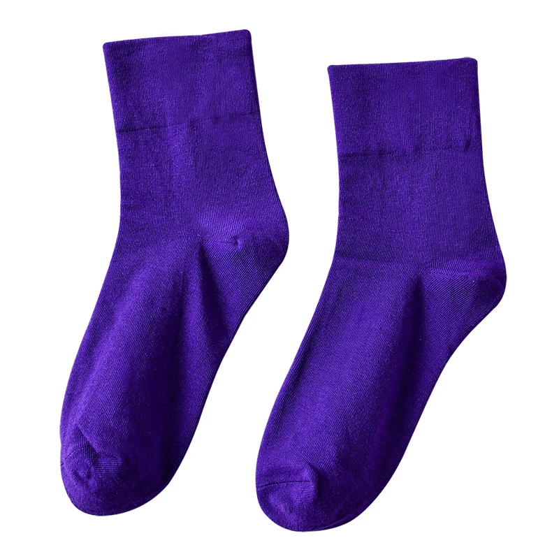 3 pairs purple 3 пар/лот, новинка, модные женские хлопковые носки ярких цветов, высокое качество, удобные дышащие яркие цветные хлопковые носки для женщин - Цвет: 3 pairs purple