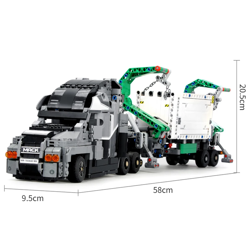 Конструктор lepinblocks Technic, 703940, 1202 шт., набор "большой грузовик", строительные блоки, совместимые с городским 42078, автомобильные кирпичи, детские игрушки для друзей