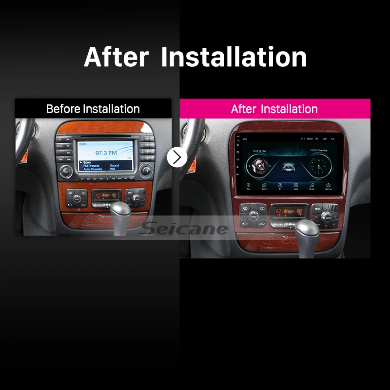 Best Seicane Car GPS Unit Player Stereo Android 8.1 For 1998-2005 Mercedes Benz S Class W220 S280 S320 S350 S400 S430 S500 S600 AMG 3