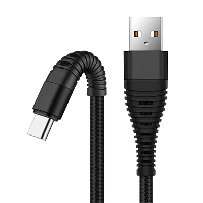 UGI 1 м~ 3 м USB-C type C USB кабель Высокая Растяжимая оплетка зарядное устройство для samsung S9/S8/Plus/Note 8/Note 9 - Цвет: Black