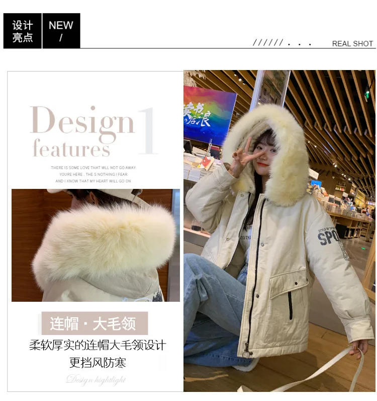 Winter jacket women for women short style new Korean version of loose cotton jacket with velvet and thick cotton