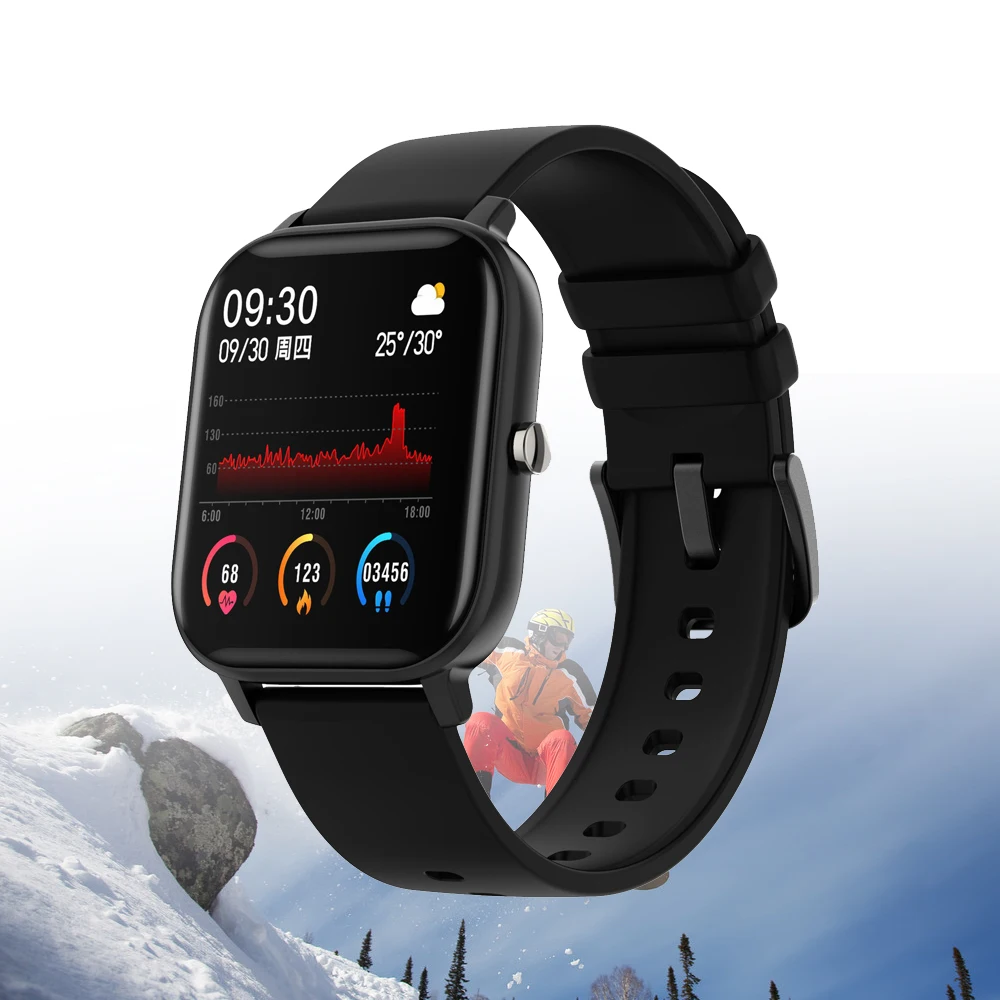 

Sport Fitness Full Screen Touch Smart Watch 1.4 inch Heart Rate Monitor Weather Forecast Custom Dial Watch For Huawei xiaomi