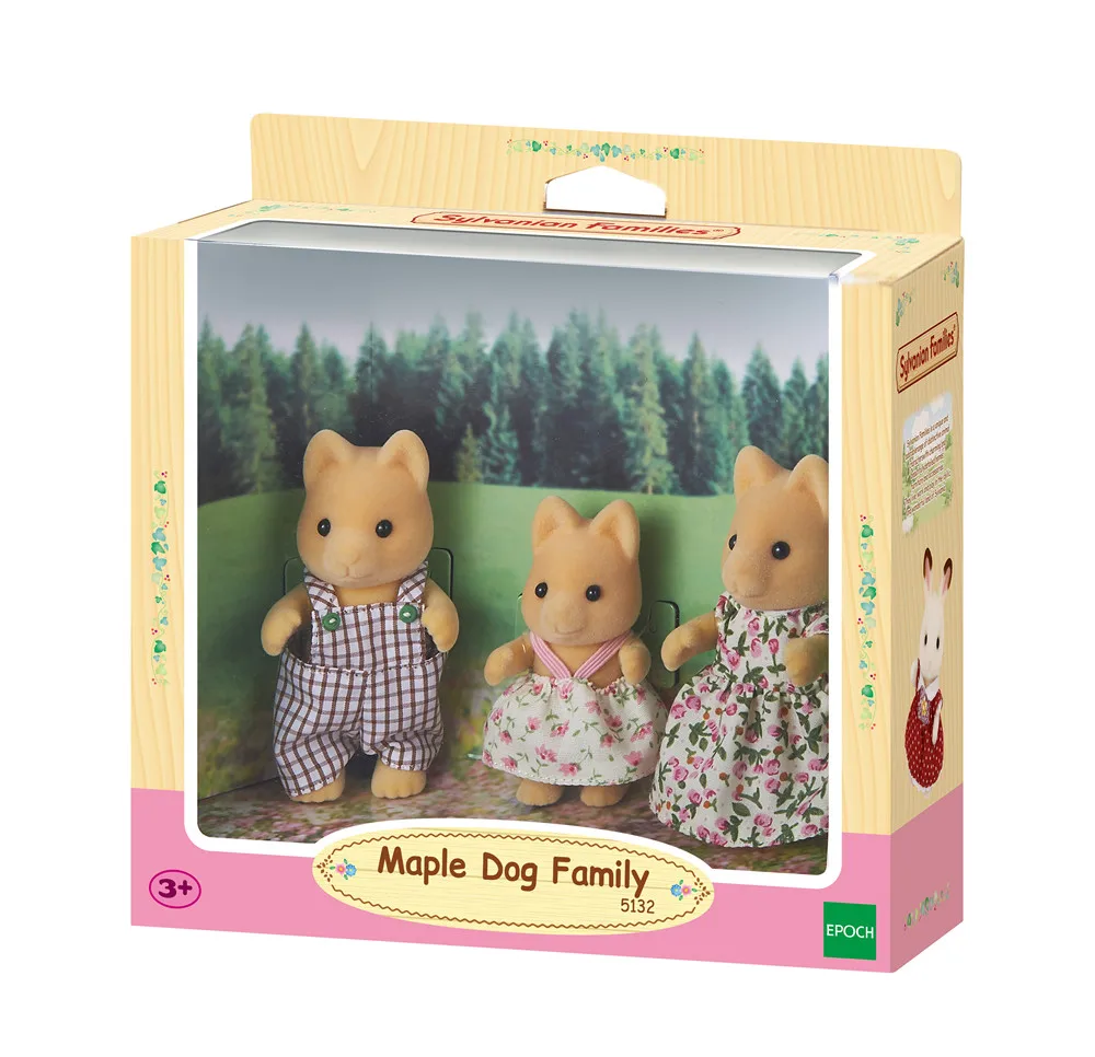 Sylvanian Families клен Собака Семья 3 шт. набор кукольный домик животные игрушки Фигурки девушка подарок 5132