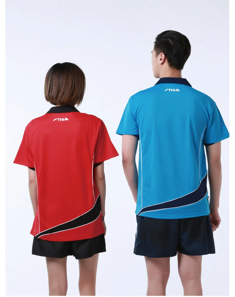Original Stiga Table Tennis Clothes Sportswear Quick Dry Short Sleeved Men Ping Pong Shirt Women Sport Jerseys 75121/75141