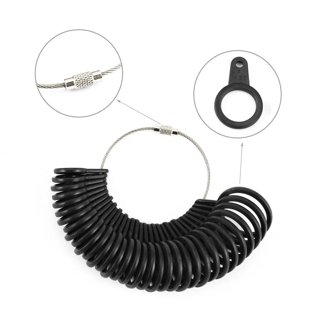 A to Z UK Size Jewelry Size Loop Gauge Ring Jewelry Tool Ring Sizer Finger Size Gauge Ring Basic Jewelry Measurement Tool