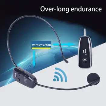 

UHF Wireless System with Headset Mic/Lavalier Lapel Mic,Dual Bodypack Transmitters and One Mini Rechargeable Receiver 1/4"Output